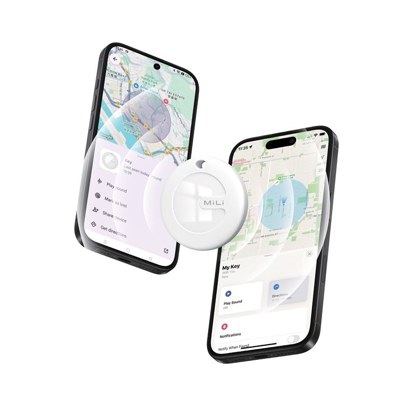 muvit for change by MiLi Localizador compatible con Apple Find My y Google Find My Device blanco