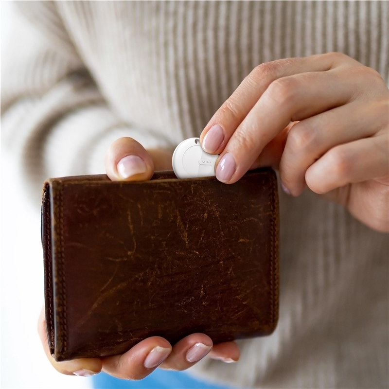 muvit for change by MiLi Localizador compatible con Apple Find My y Google Find My Device blanco