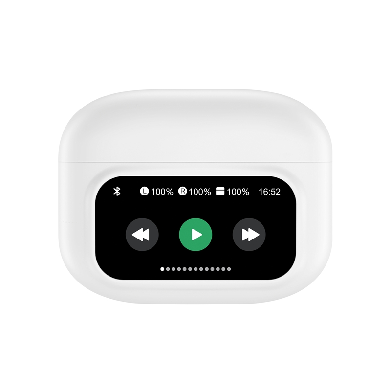 muvit for change auriculares estéreo true wireless con pantalla ANC+ENC blancos