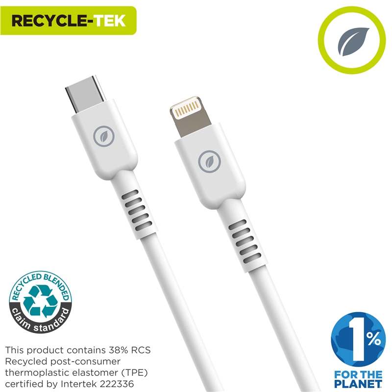 muvit for change cable Tipo C a Lightning MFI 3A/27W 1,2m blanco