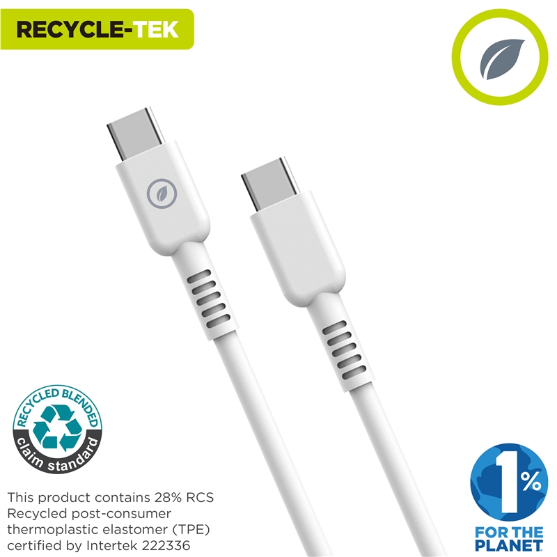 muvit for change cable Tipo C a Tipo C 3A/60W 3m blanco