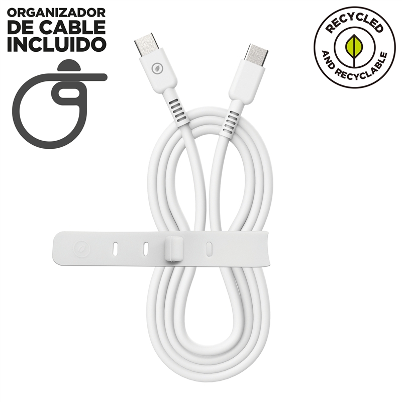 muvit for change cable Tipo C a Tipo C 3A/60W 3m blanco
