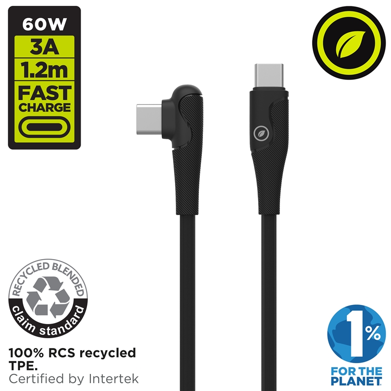 muvit for change cable Tipo C a Tipo C 3A/60W 1.2m gaming negro