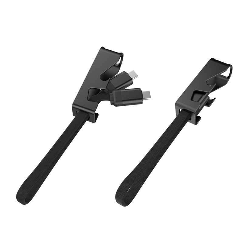 muvit for change cable Llavero con función soporte Tipo C a Tipo C 3A 60W negro y gris