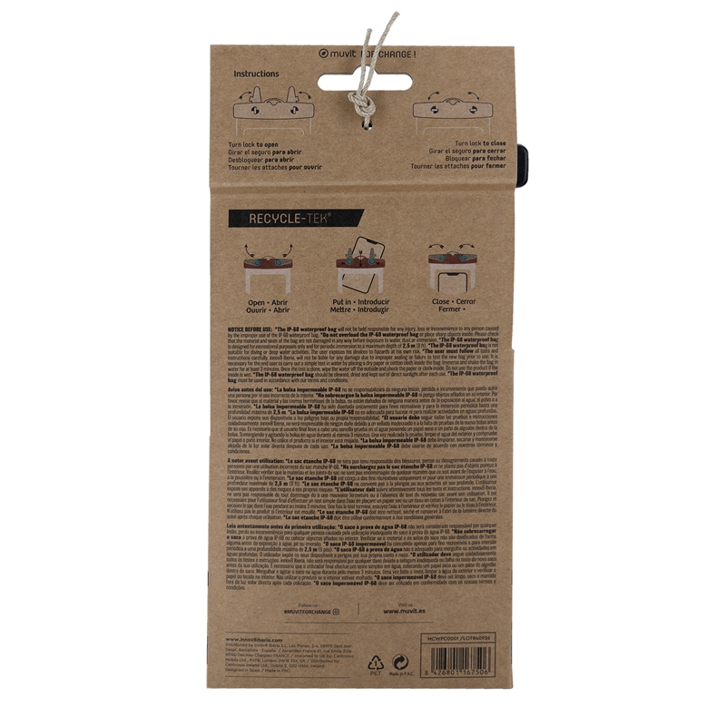 muvit for change funda acuática universal hasta 6,5" IPX8 negra